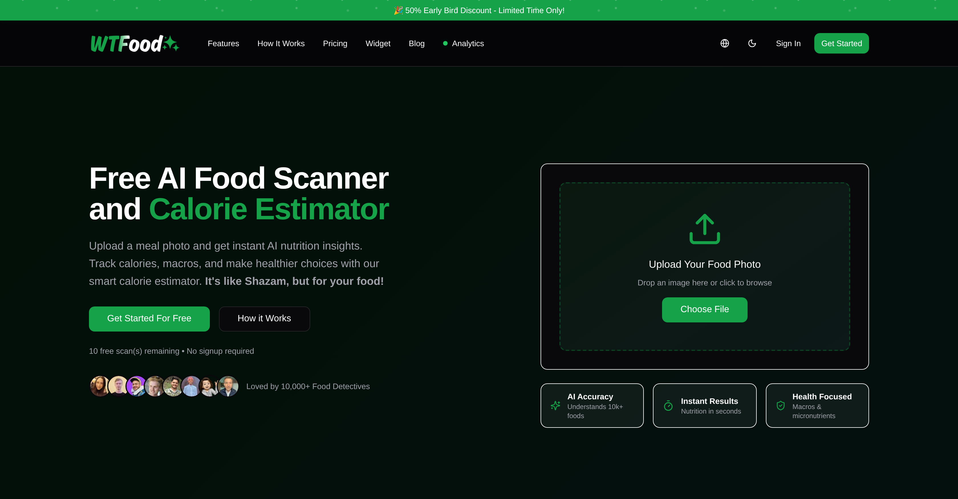 What The Food - Screenshot showing the interface and features of this AI tool