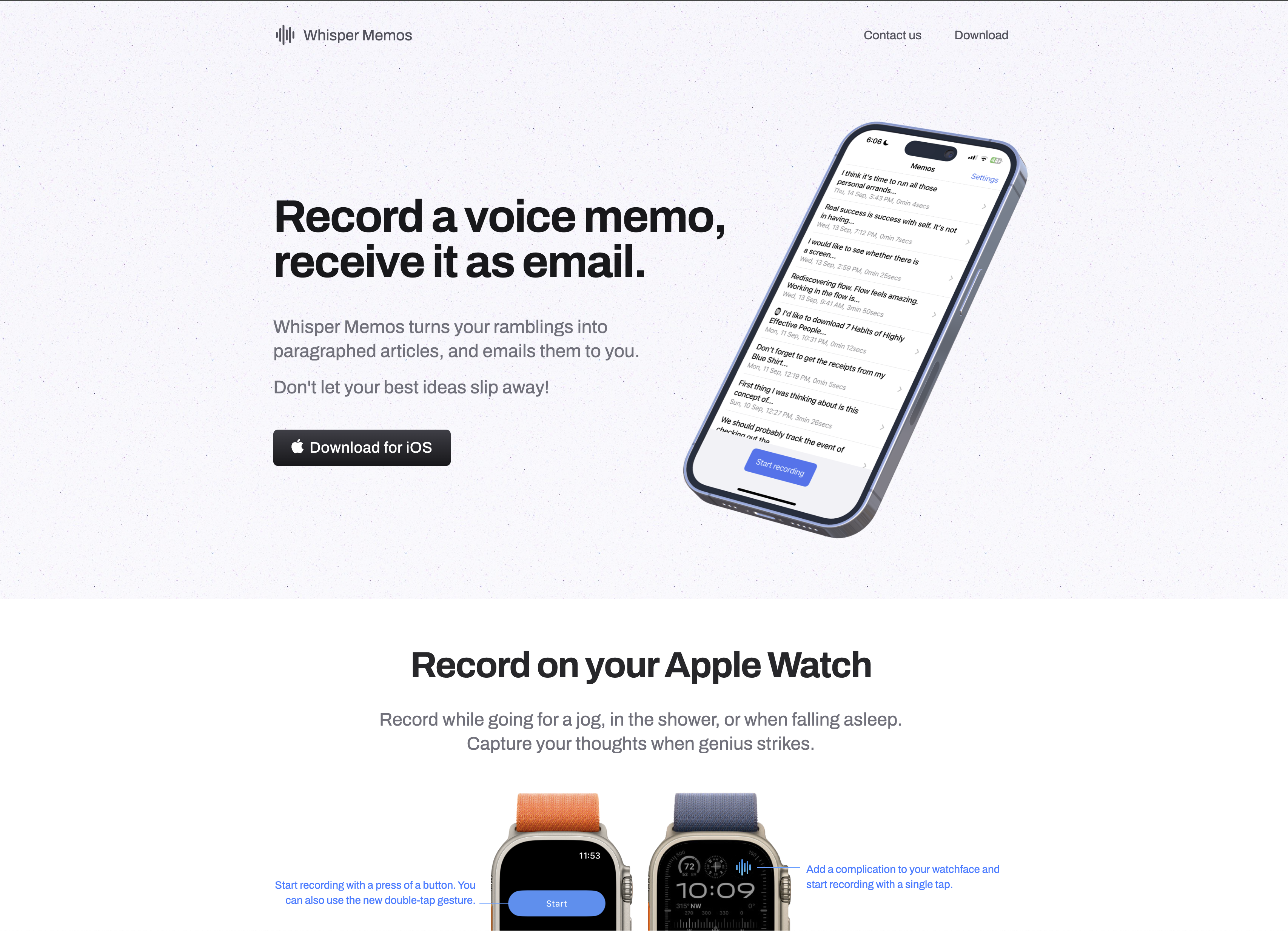 Whisper Memos - Screenshot showing the interface and features of this AI tool