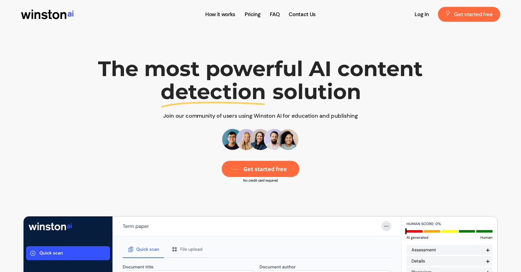 Winston AI - Screenshot showing the interface and features of this AI tool