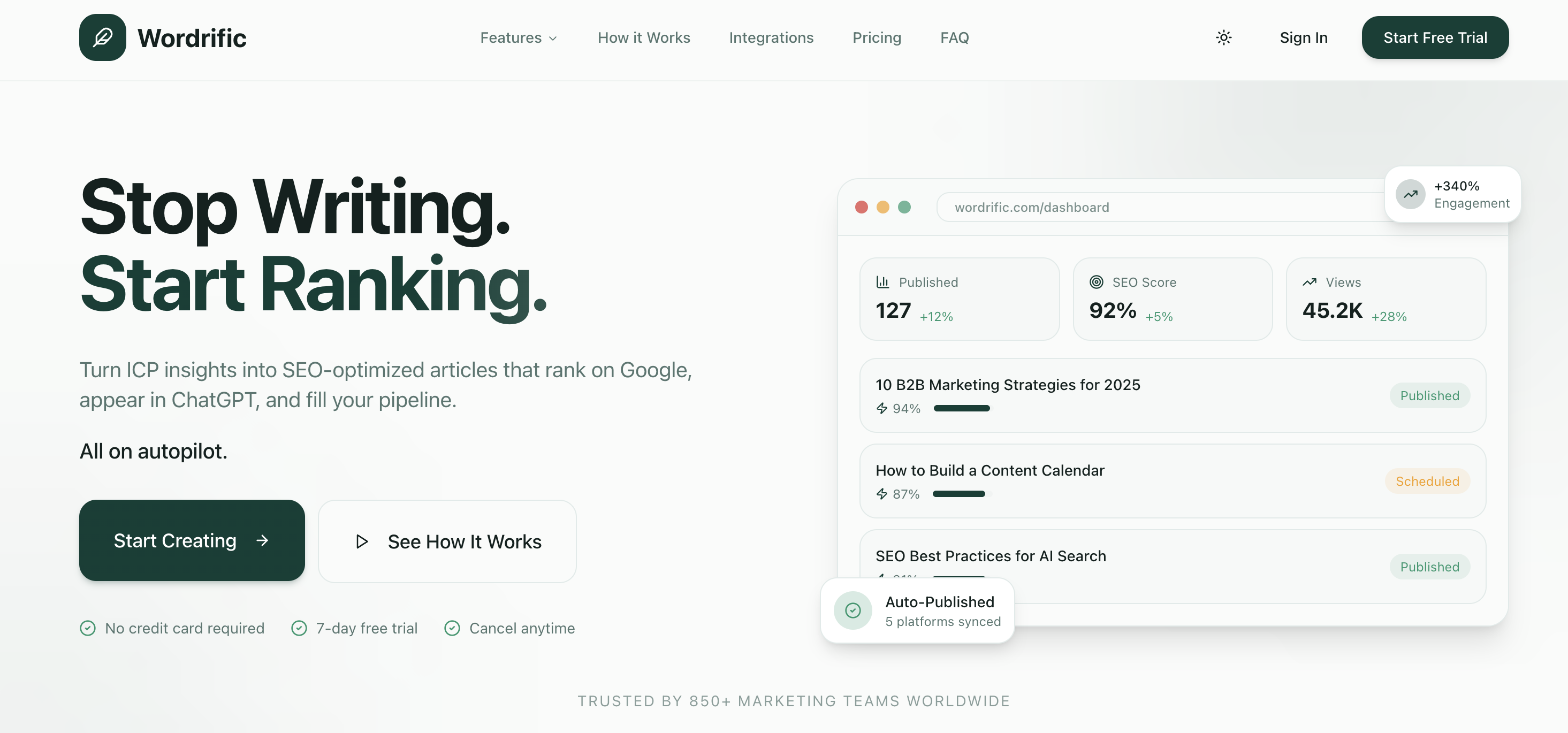 Wordrific - Screenshot showing the interface and features of this AI tool