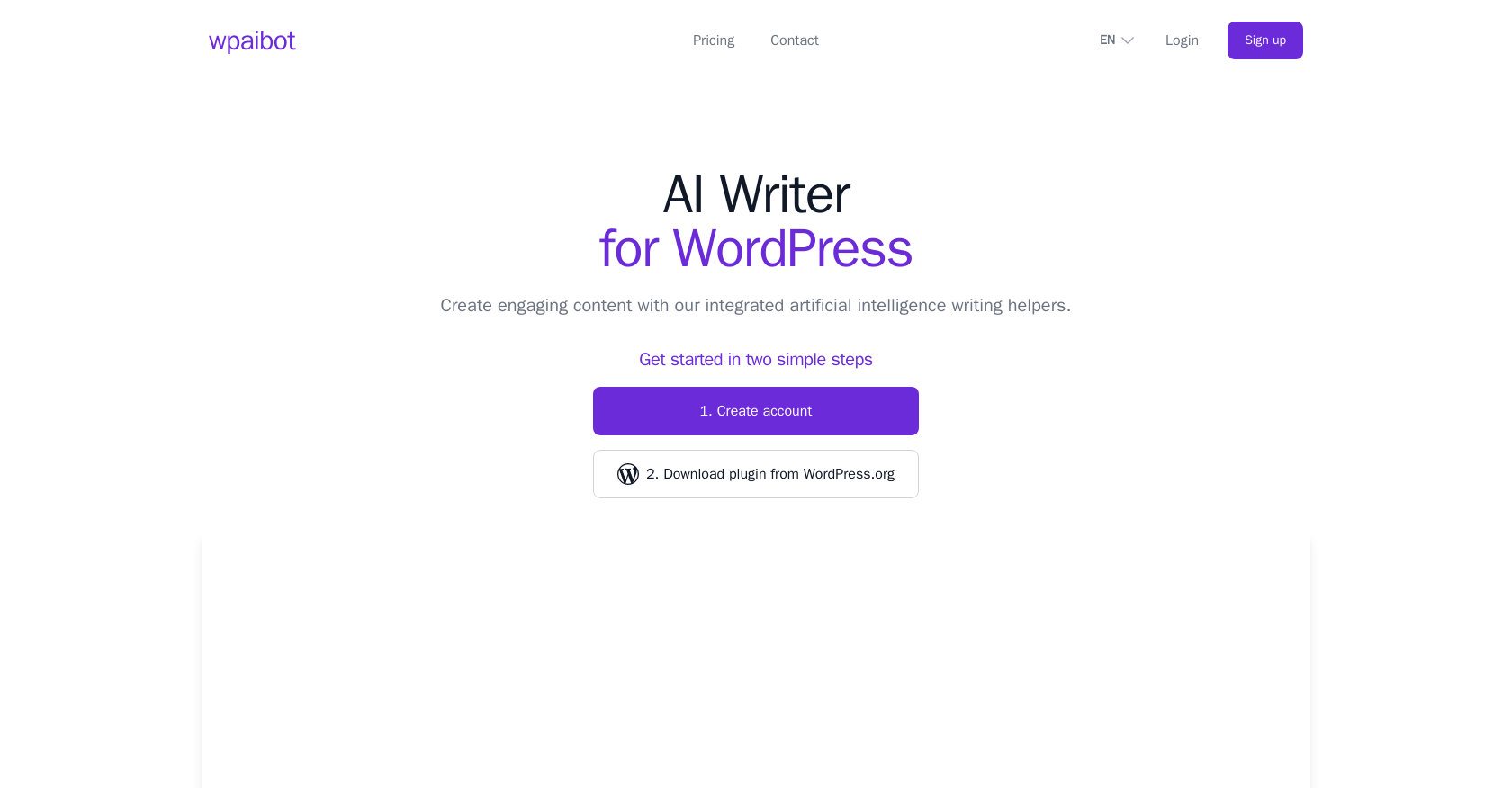 Wpaibot - Screenshot showing the interface and features of this AI tool