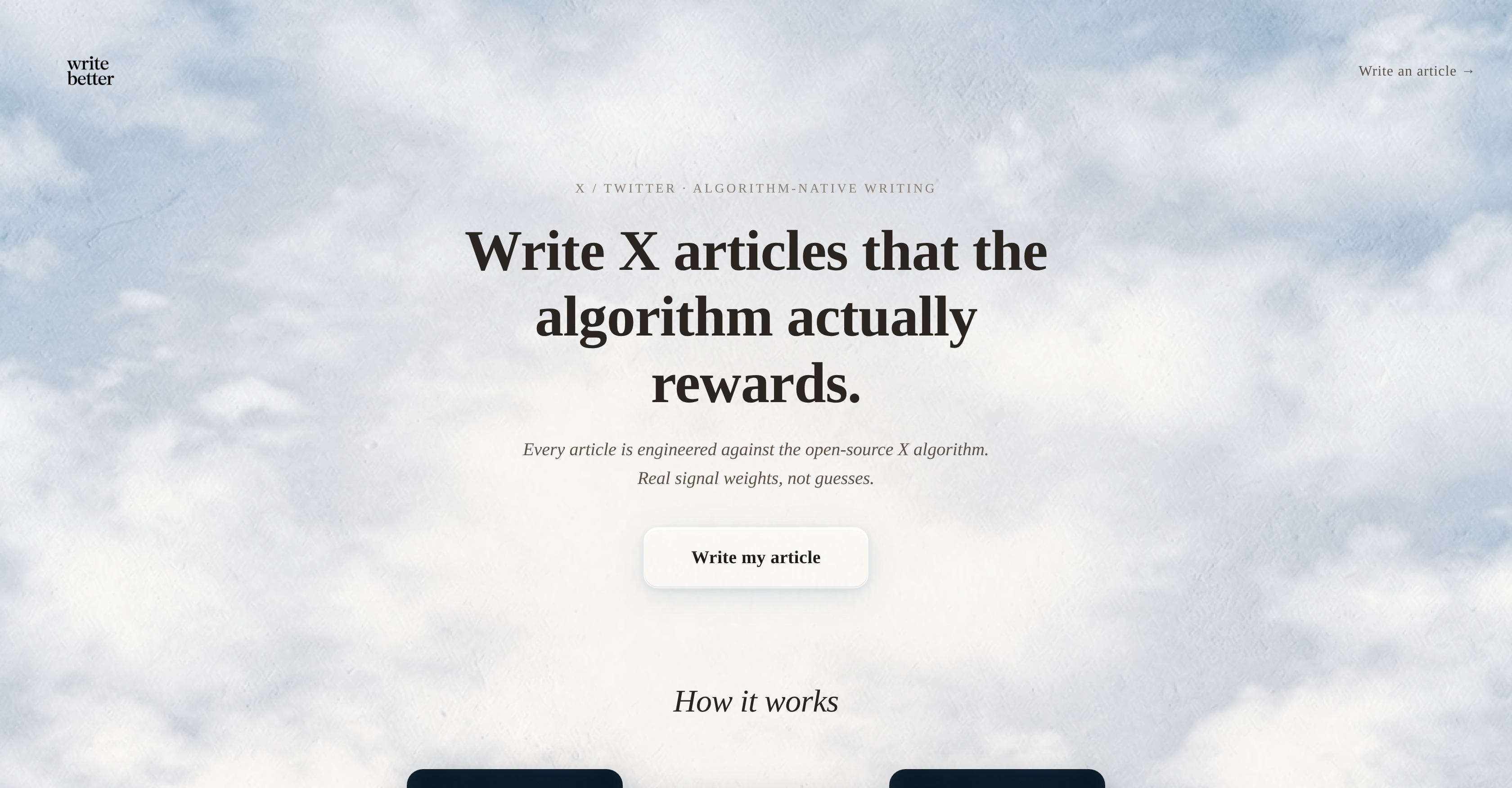 write better  X articles - Screenshot showing the interface and features of this AI tool