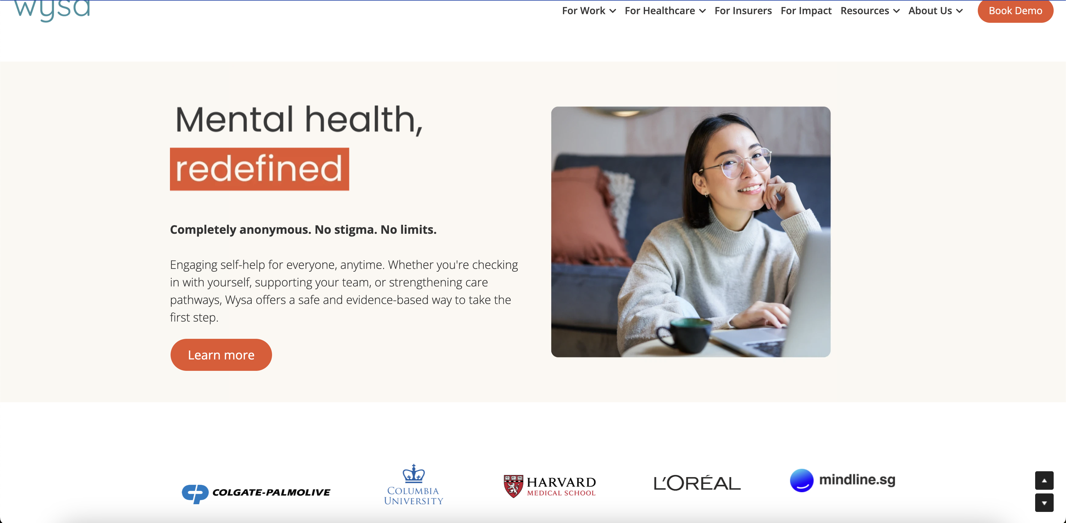 Wysa - Screenshot showing the interface and features of this AI tool