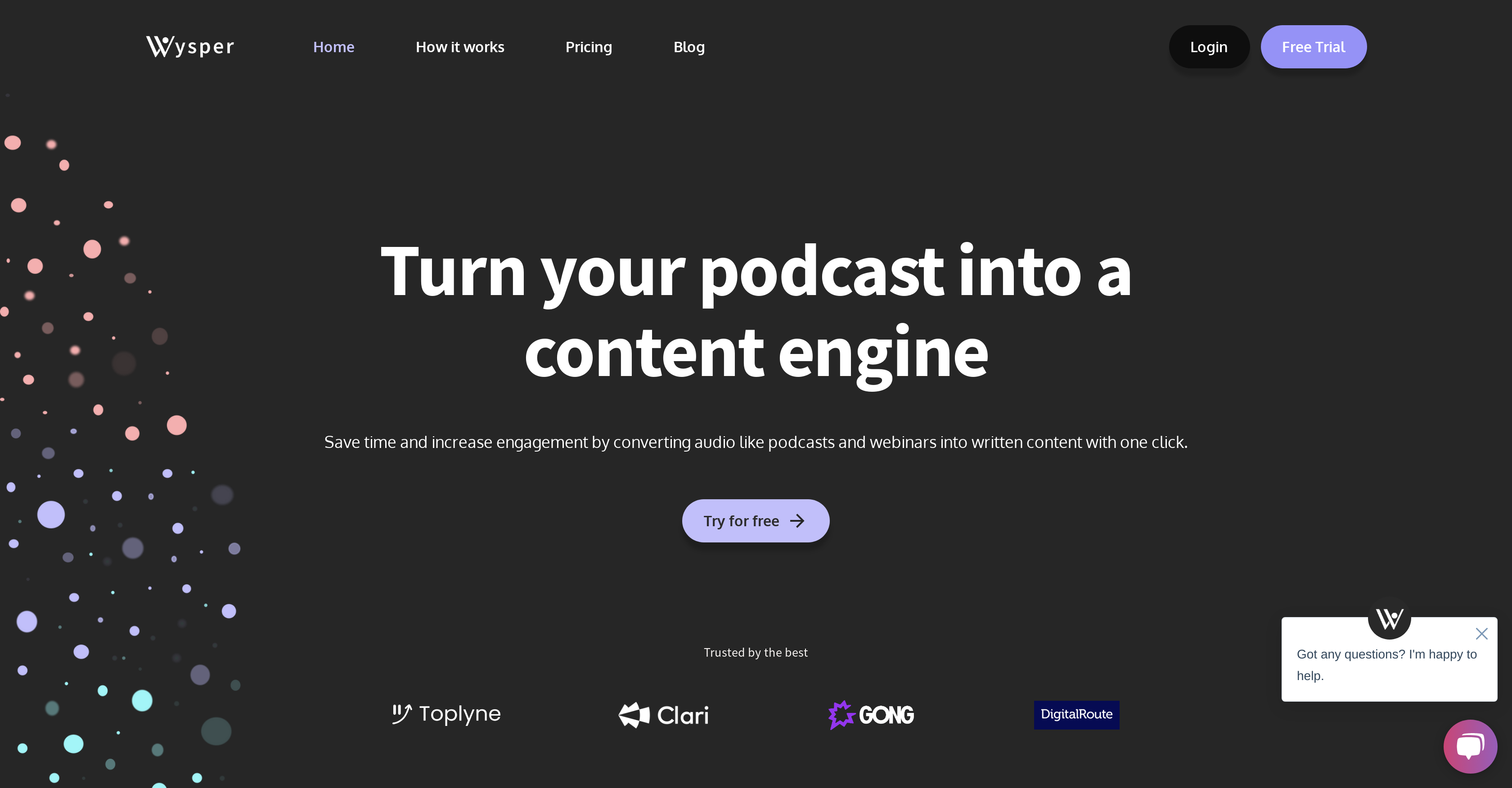 Wysper - Screenshot showing the interface and features of this AI tool