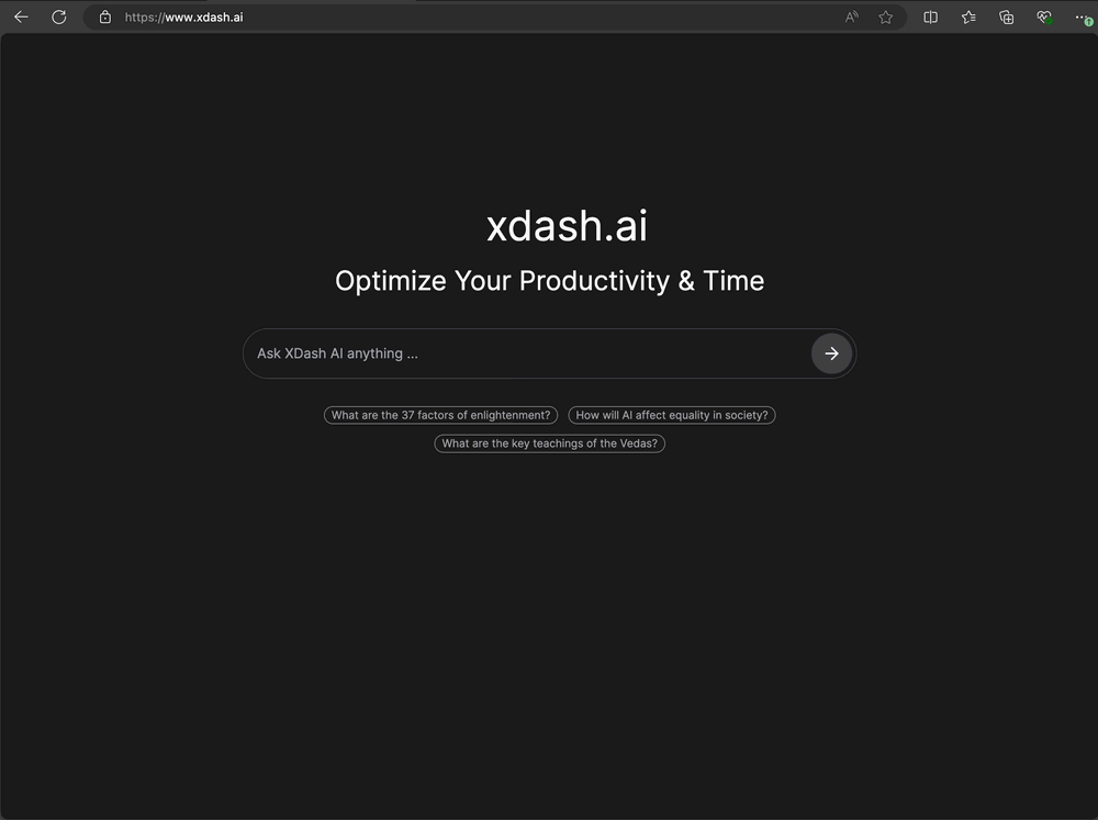 Xdash - Screenshot showing the interface and features of this AI tool