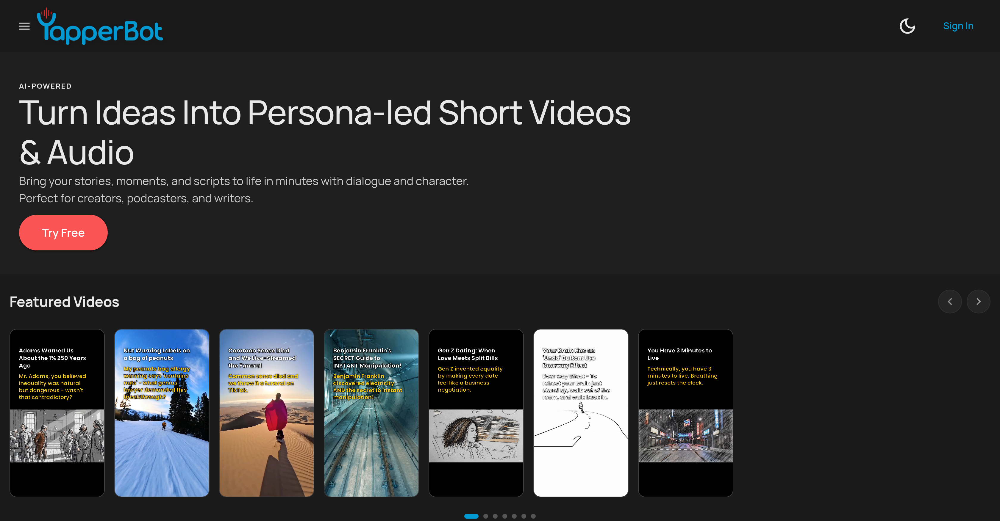 YapperBot - Screenshot showing the interface and features of this AI tool