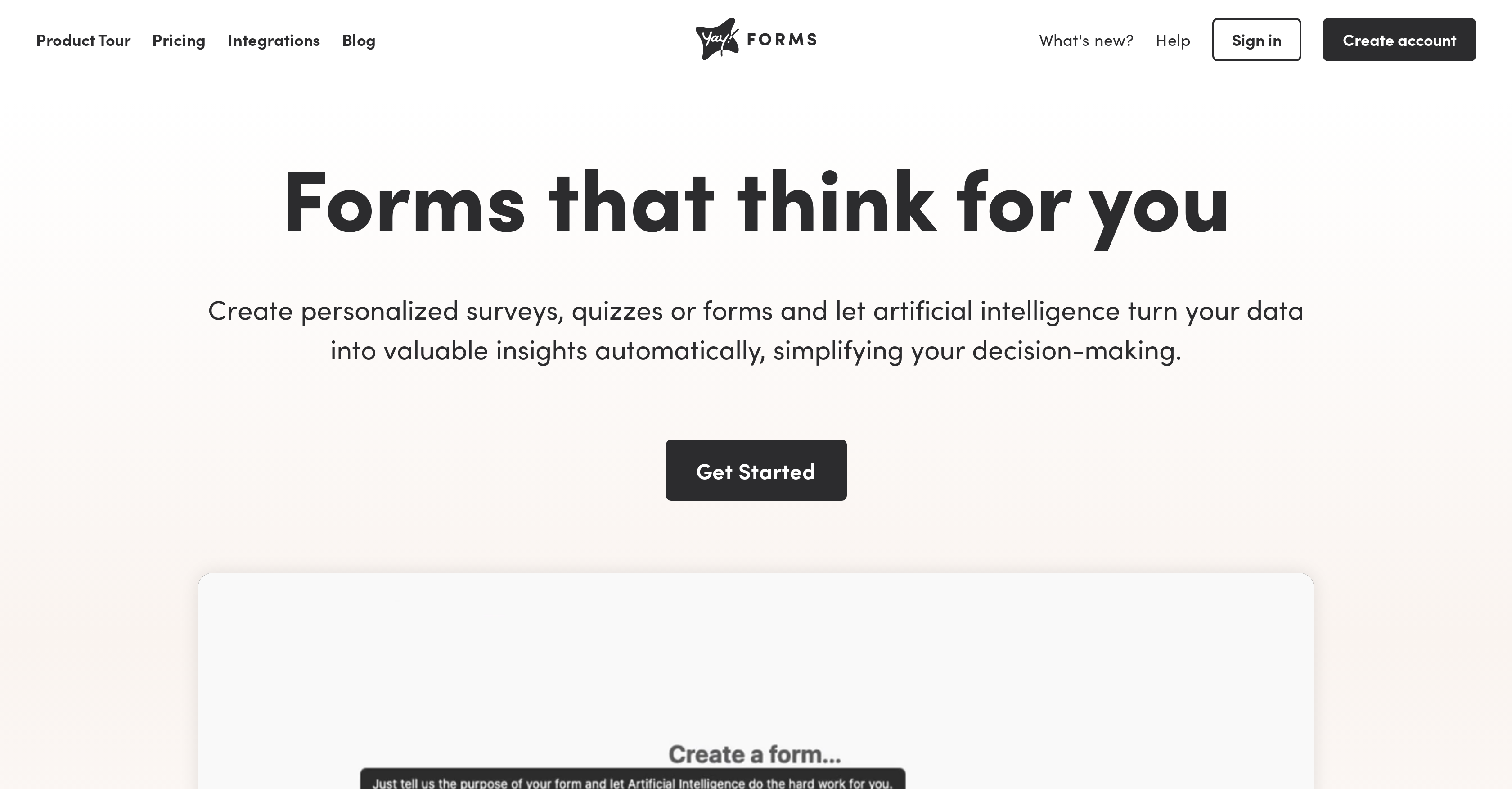 Yay! Forms - Screenshot showing the interface and features of this AI tool