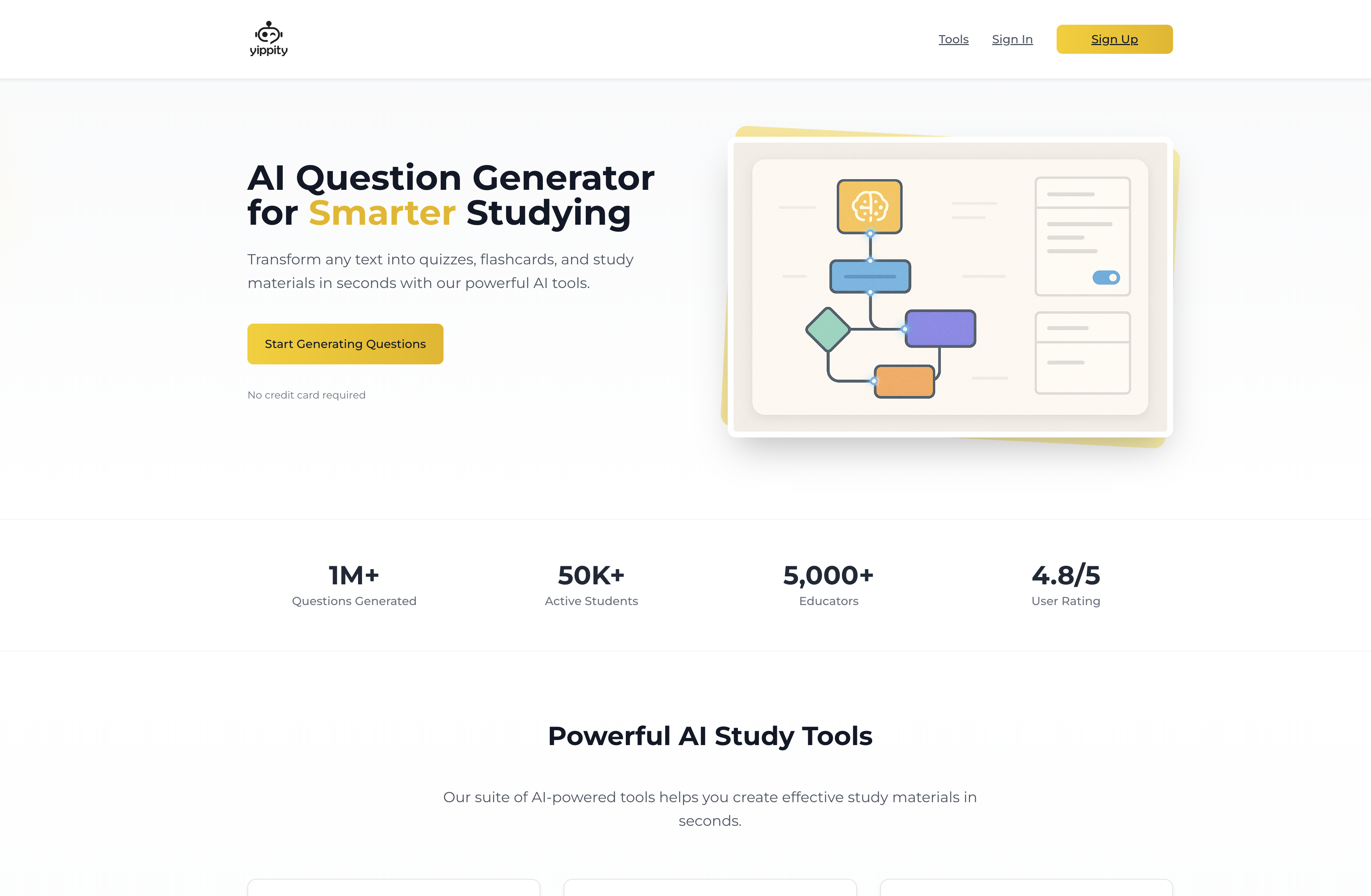 Yippity - Screenshot showing the interface and features of this AI tool
