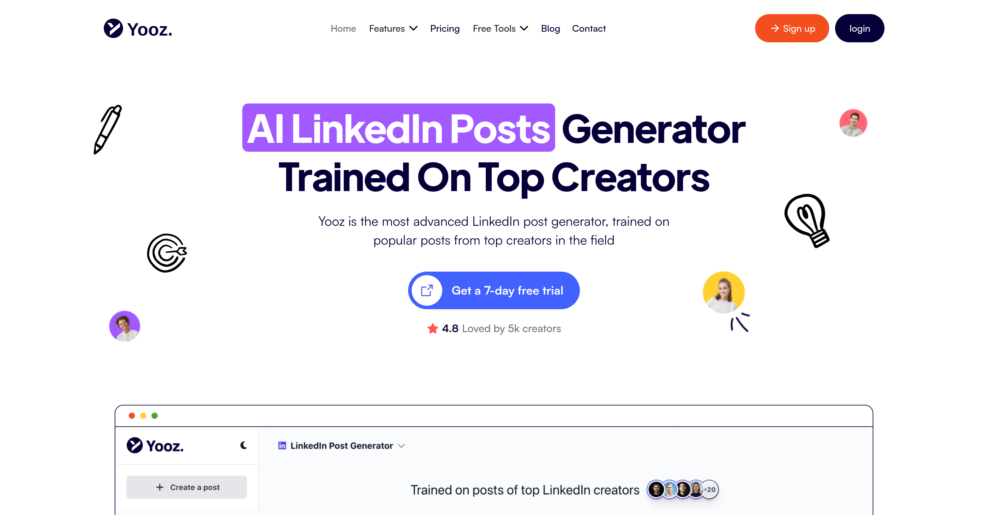 Yooz AI - Screenshot showing the interface and features of this AI tool
