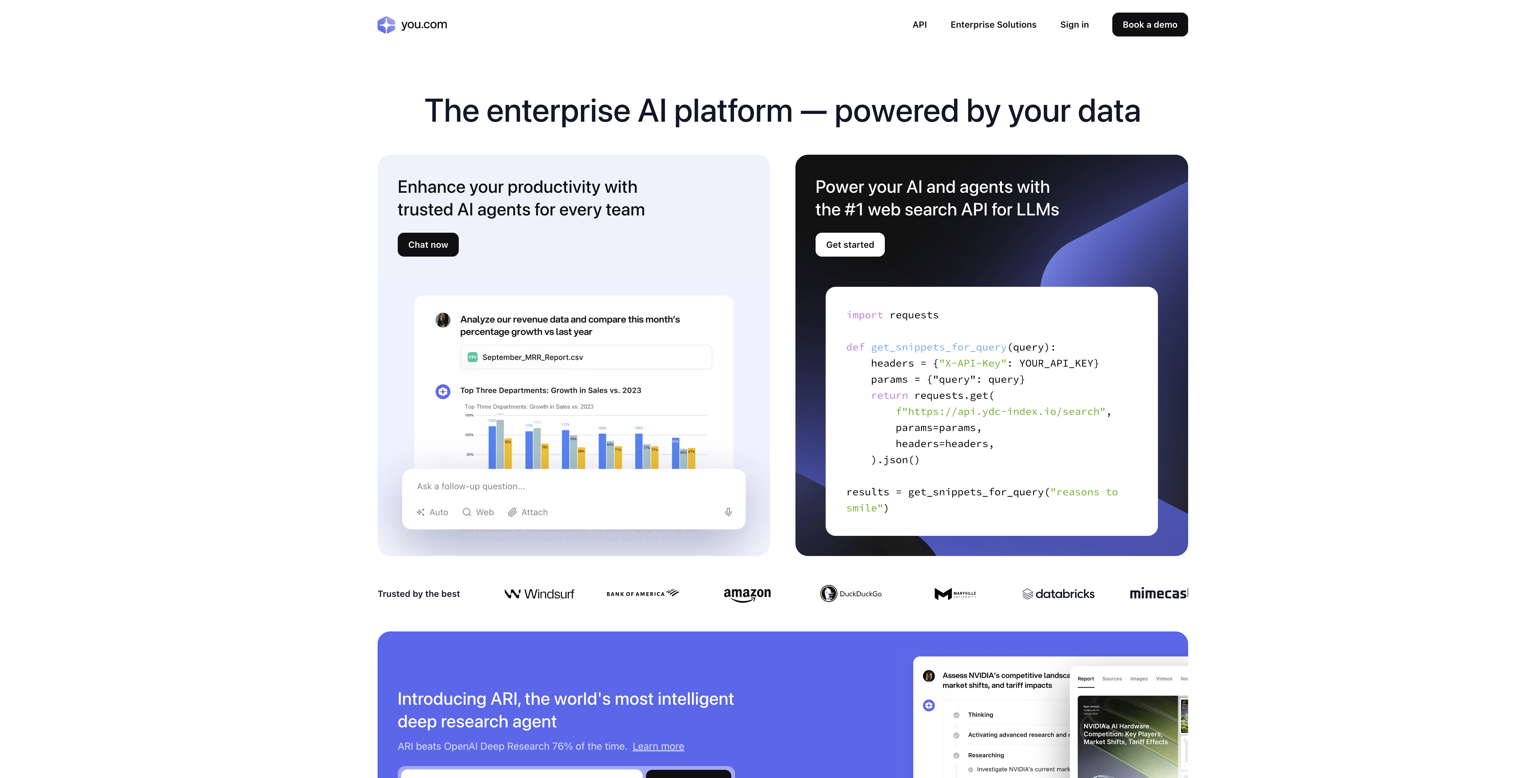 You - Screenshot showing the interface and features of this AI tool