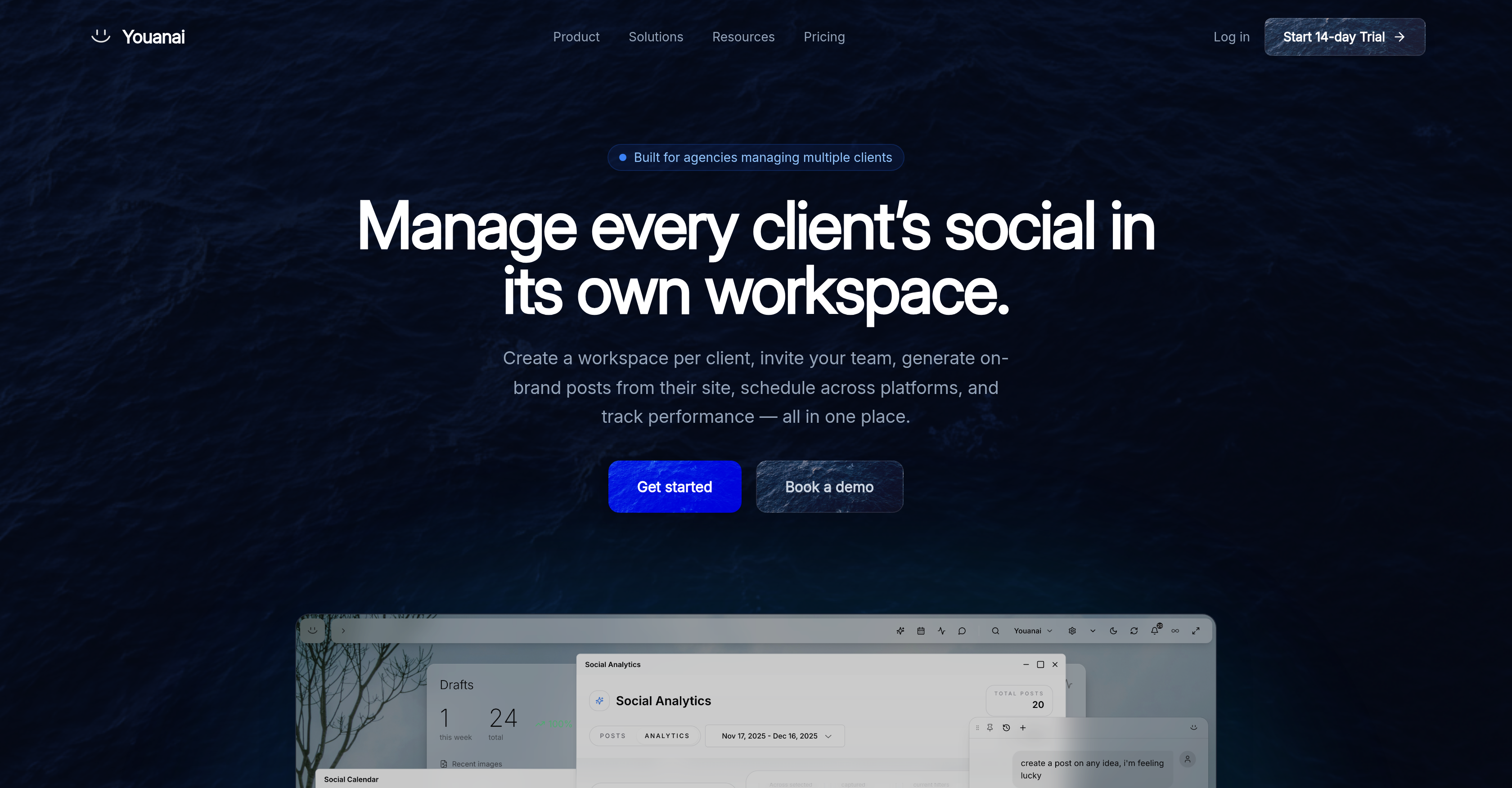 Youanai for Agencies - Screenshot showing the interface and features of this AI tool