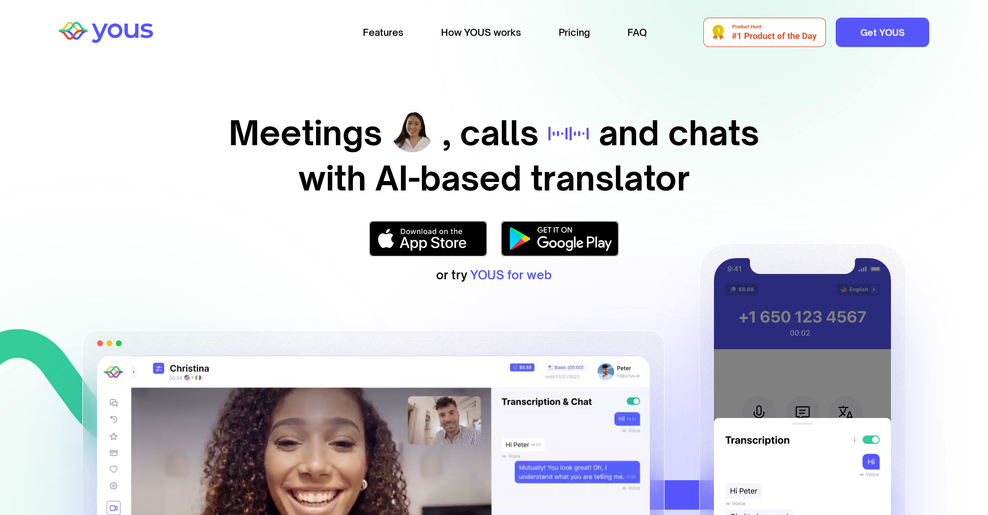 YOUS - Screenshot showing the interface and features of this AI tool