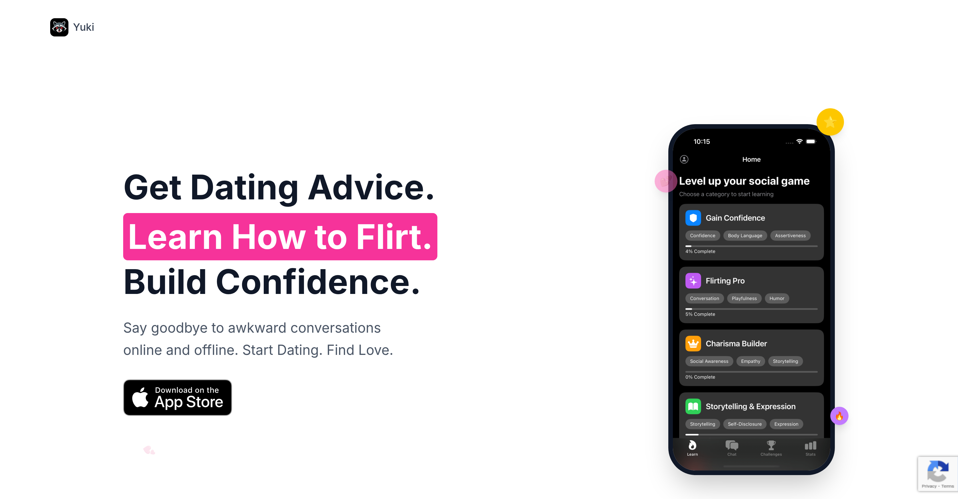 Yuki: Learn How To Flirt - Screenshot showing the interface and features of this AI tool