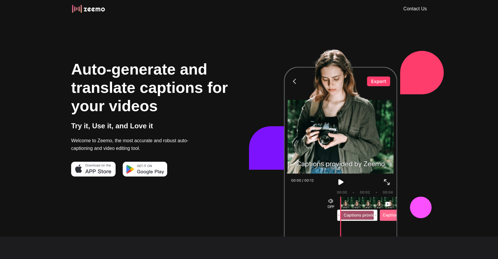 Zeemo - Screenshot showing the interface and features of this AI tool