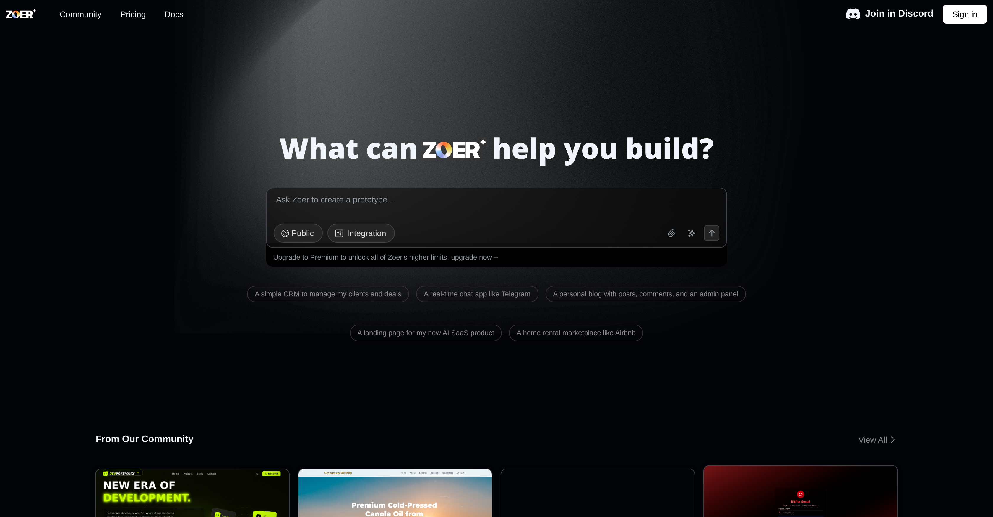 Zoer - Screenshot showing the interface and features of this AI tool